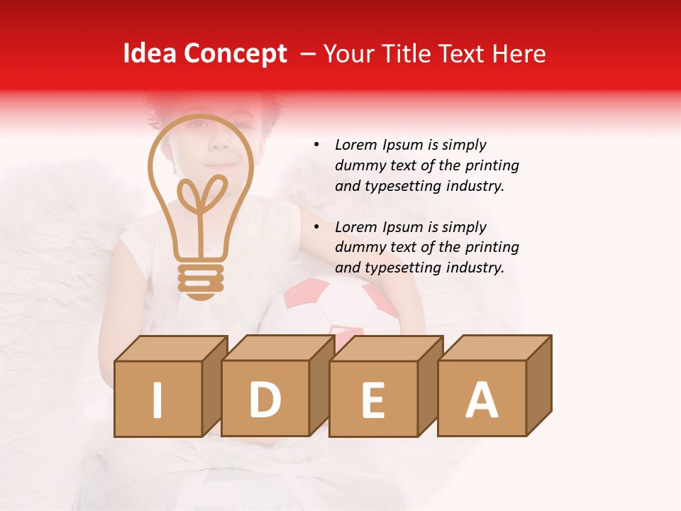 Child Wings Boy PowerPoint Template