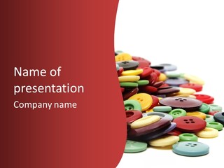 Textile Pool Buttons PowerPoint Template