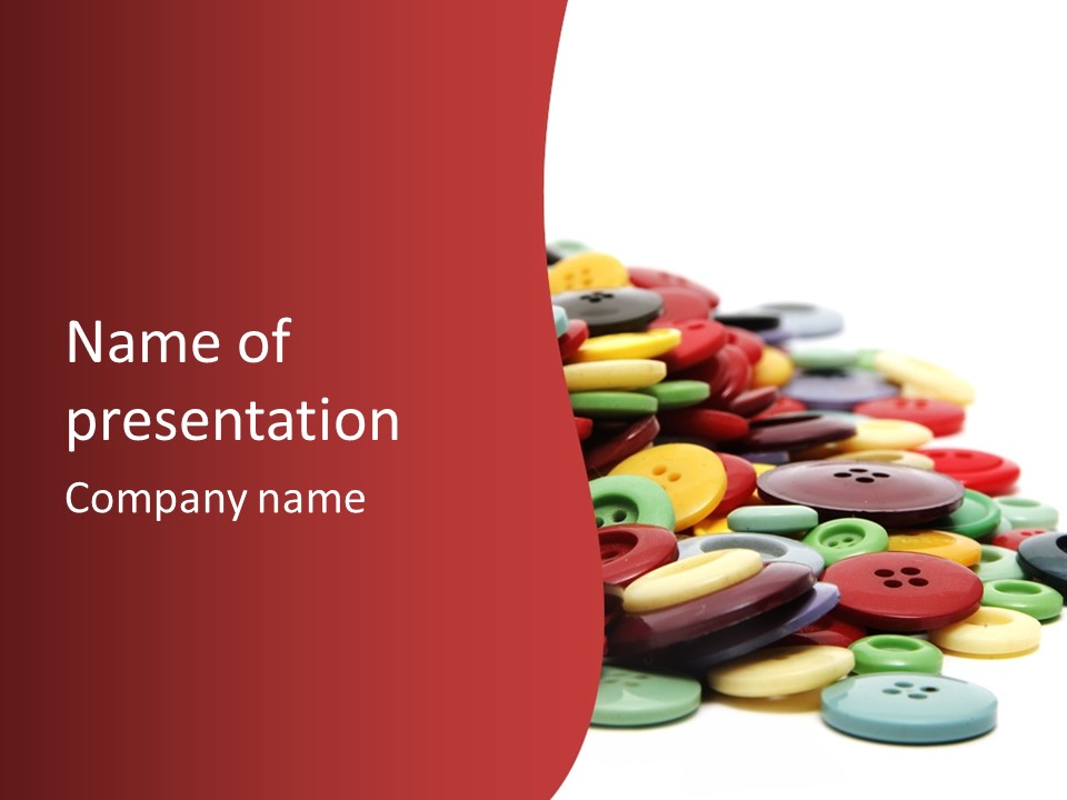 Textile Pool Buttons PowerPoint Template