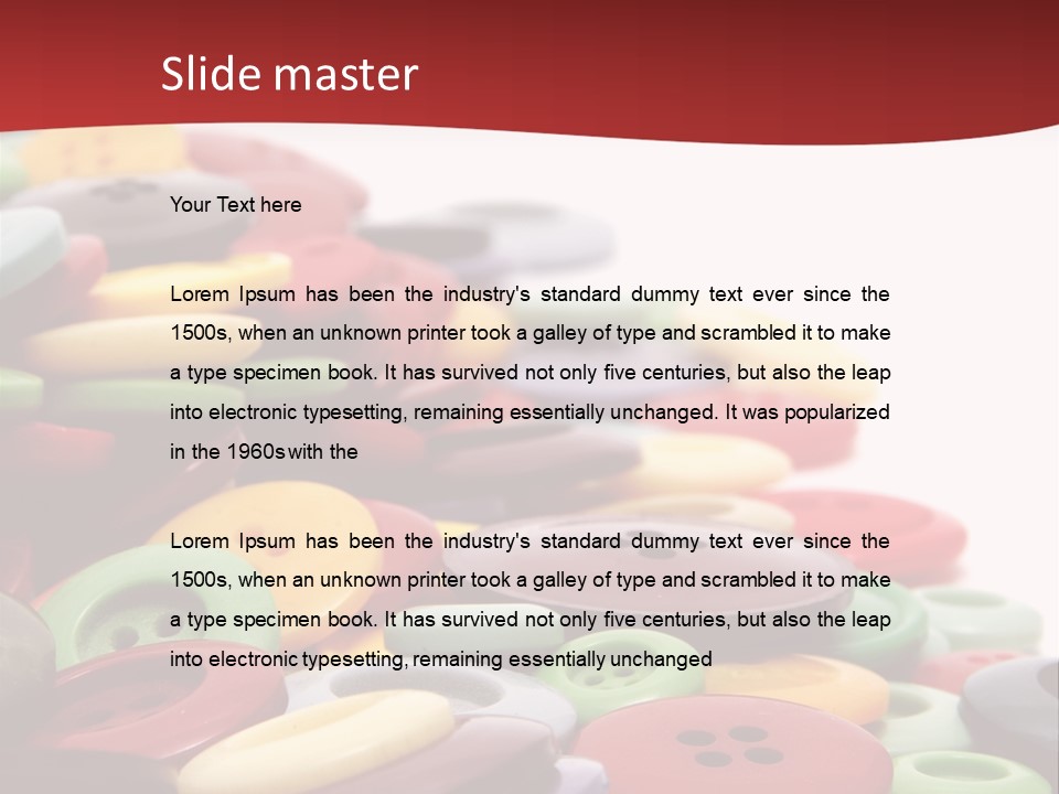 Textile Pool Buttons PowerPoint Template