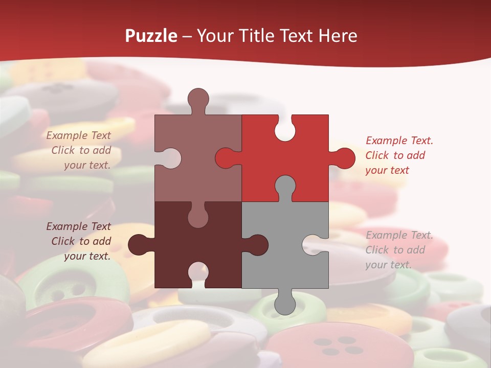 Textile Pool Buttons PowerPoint Template