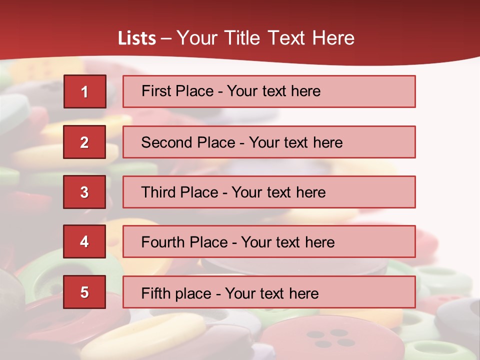 Textile Pool Buttons PowerPoint Template