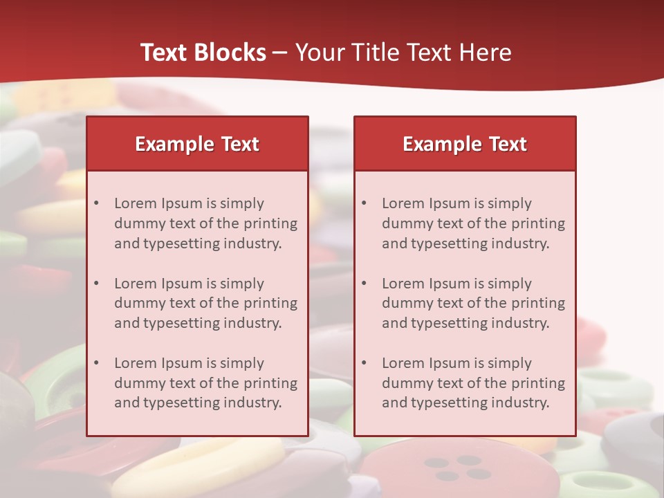 Textile Pool Buttons PowerPoint Template