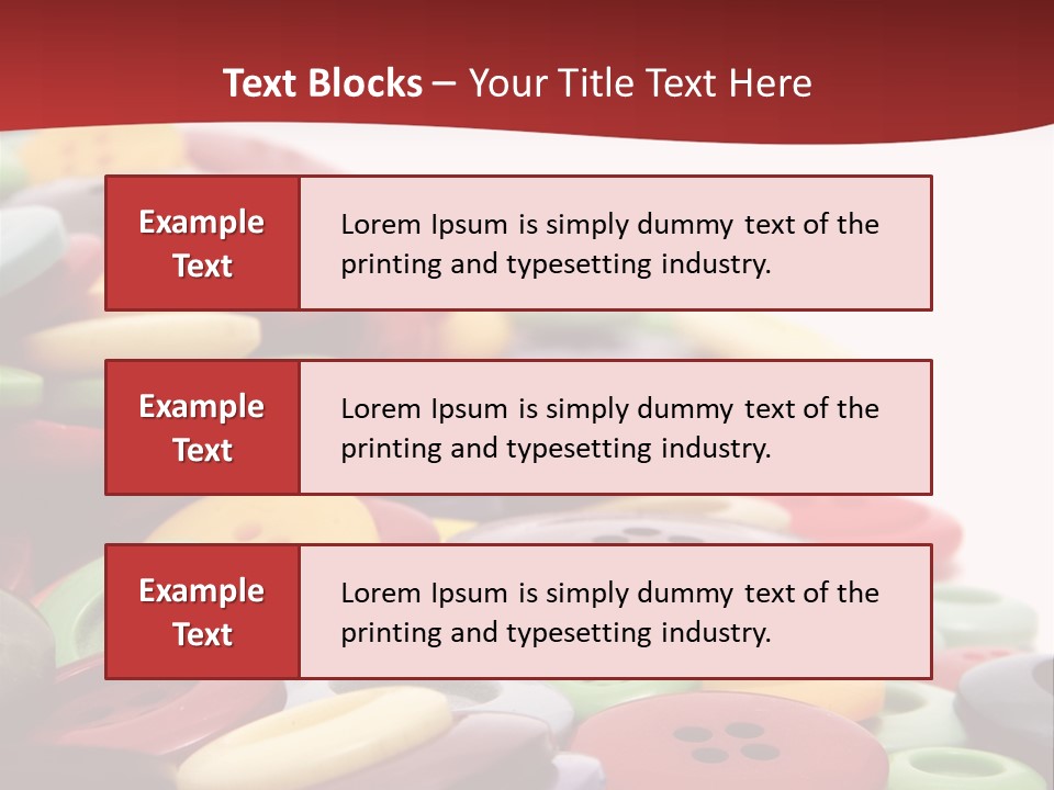 Textile Pool Buttons PowerPoint Template