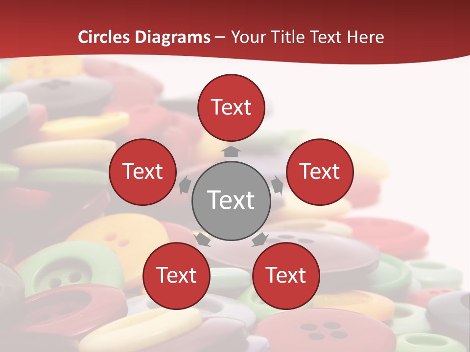 Textile Pool Buttons PowerPoint Template