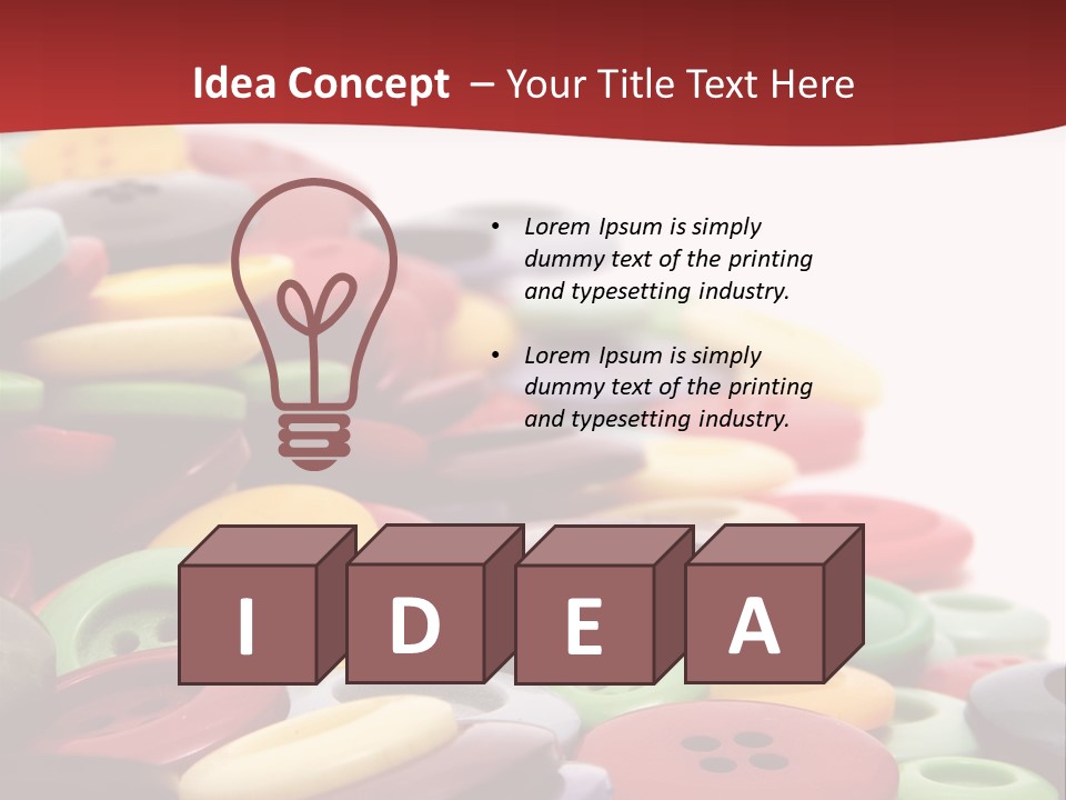 Textile Pool Buttons PowerPoint Template