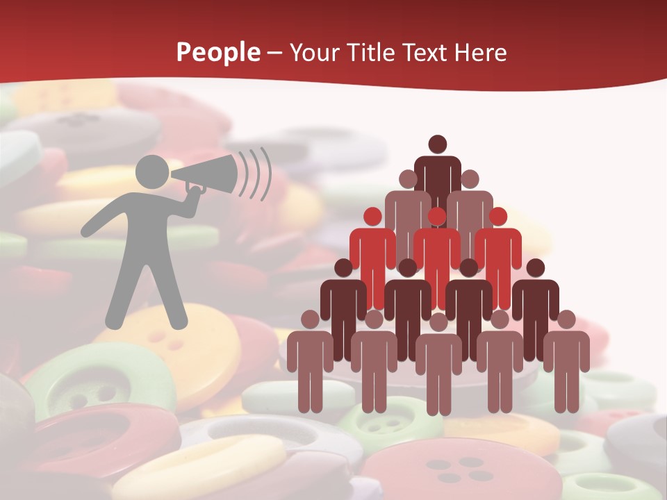 Textile Pool Buttons PowerPoint Template