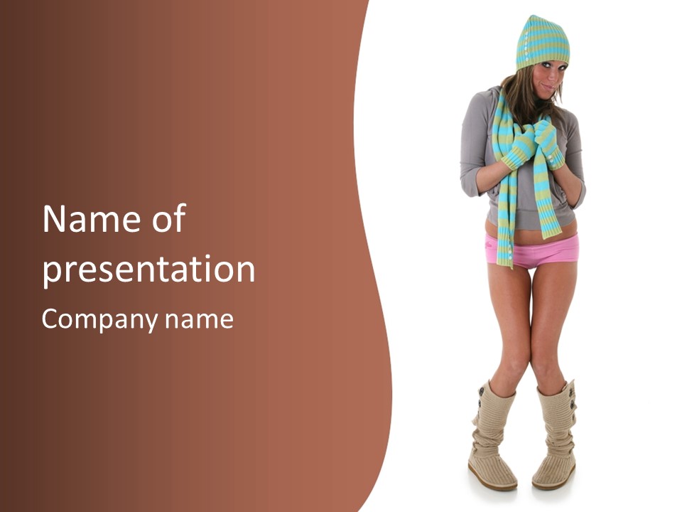 Female Playful Face PowerPoint Template