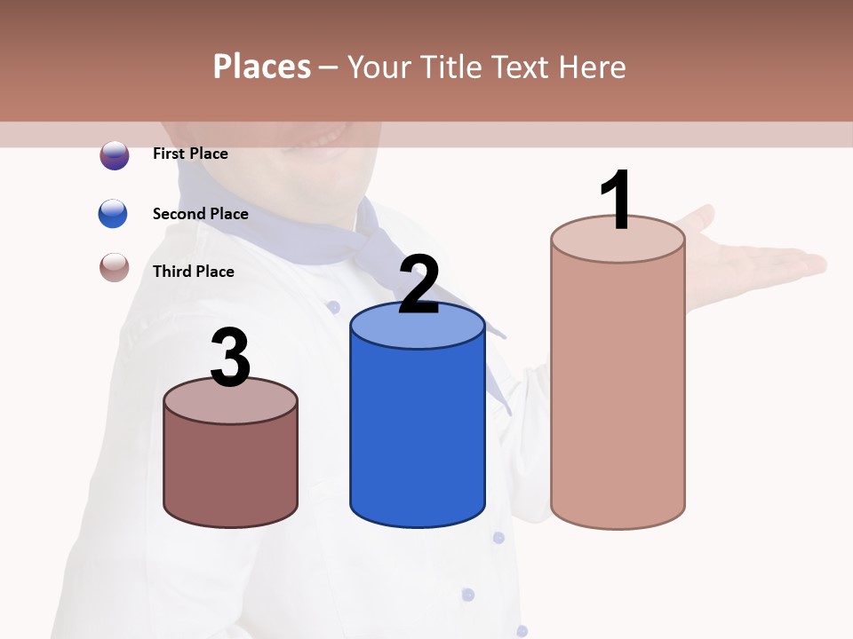 A Man In A Chef's Hat Is Pointing At Something PowerPoint Template