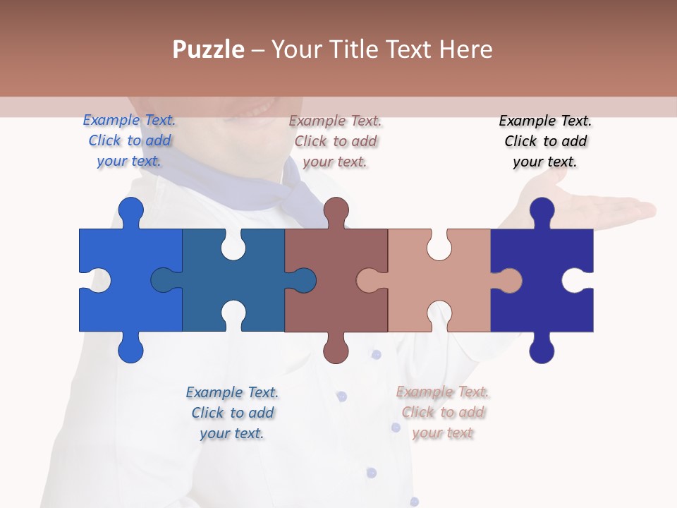 A Man In A Chef's Hat Is Pointing At Something PowerPoint Template