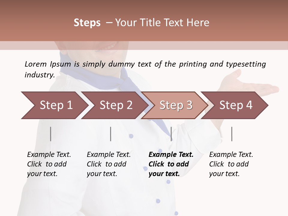 A Man In A Chef's Hat Is Pointing At Something PowerPoint Template