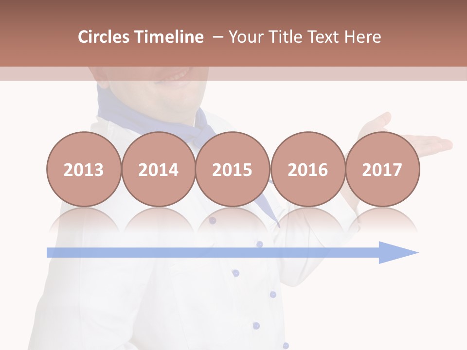 A Man In A Chef's Hat Is Pointing At Something PowerPoint Template