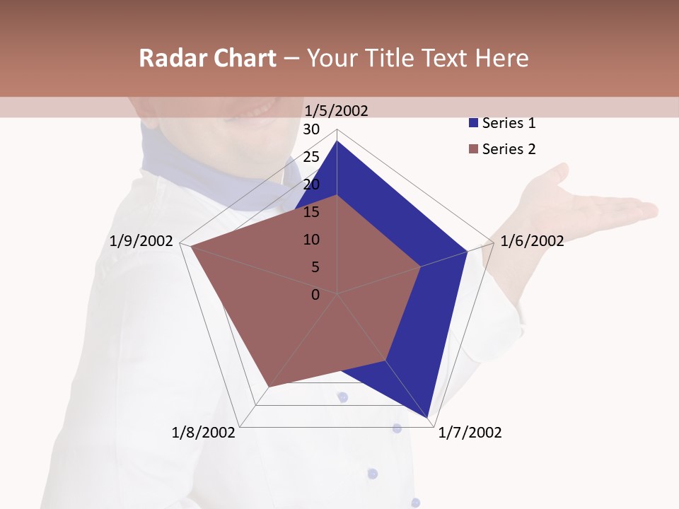 A Man In A Chef's Hat Is Pointing At Something PowerPoint Template