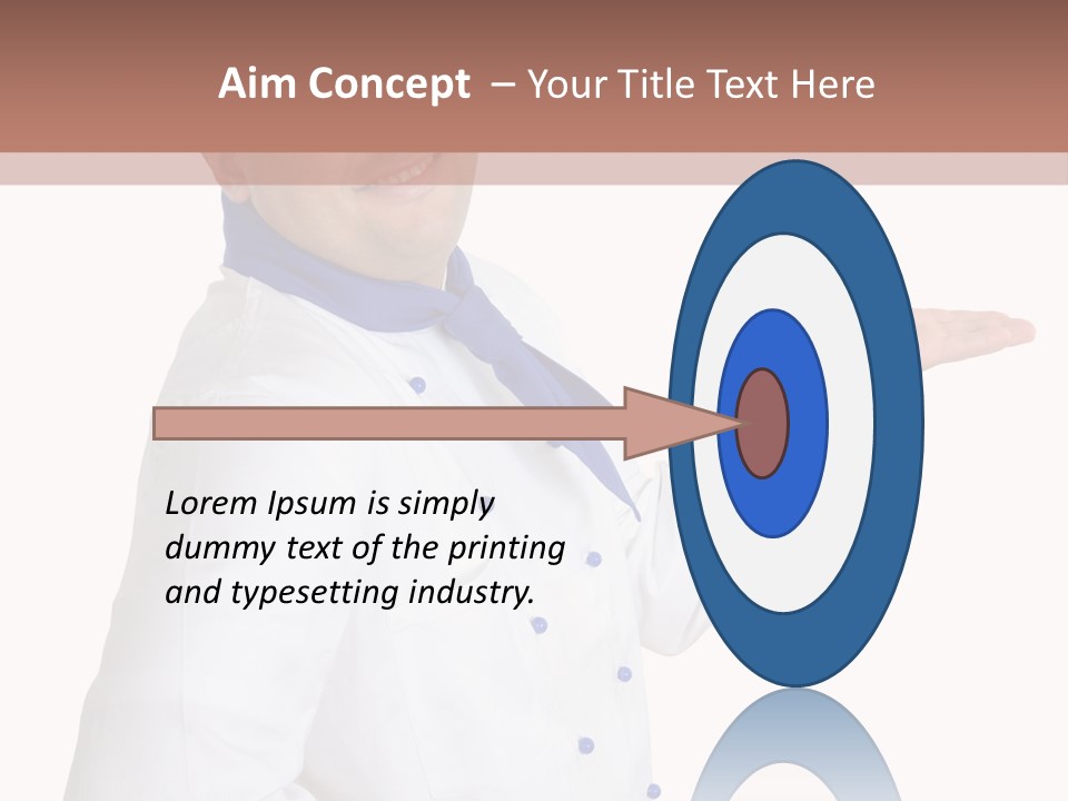 A Man In A Chef's Hat Is Pointing At Something PowerPoint Template