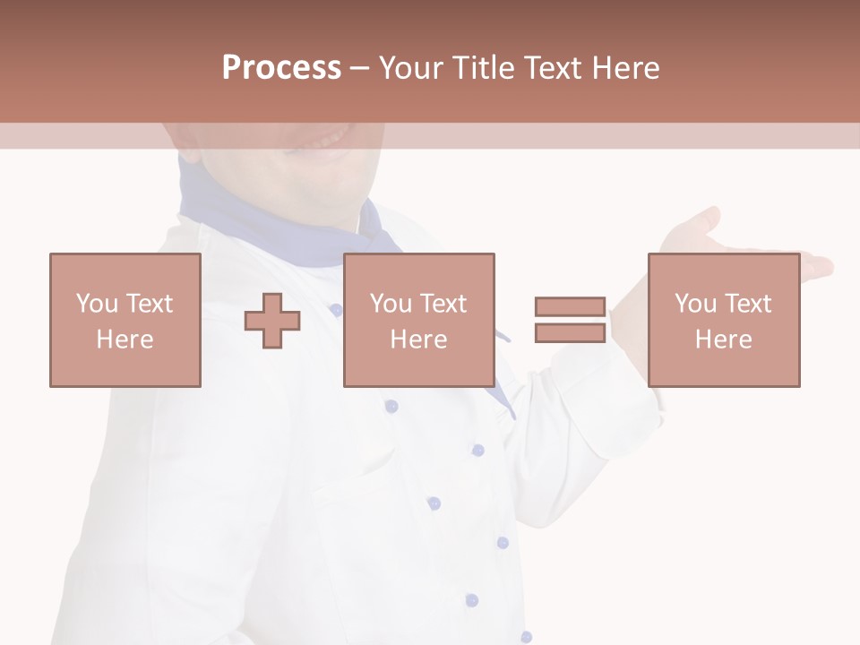 A Man In A Chef's Hat Is Pointing At Something PowerPoint Template
