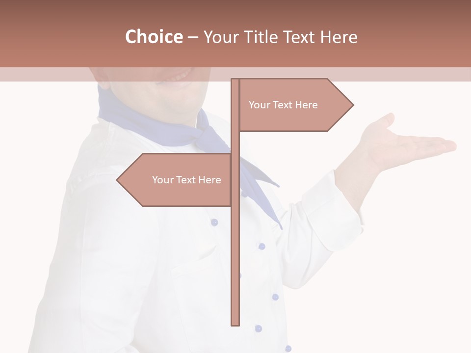 A Man In A Chef's Hat Is Pointing At Something PowerPoint Template