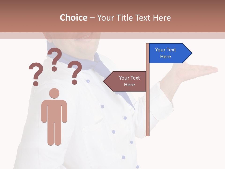 A Man In A Chef's Hat Is Pointing At Something PowerPoint Template