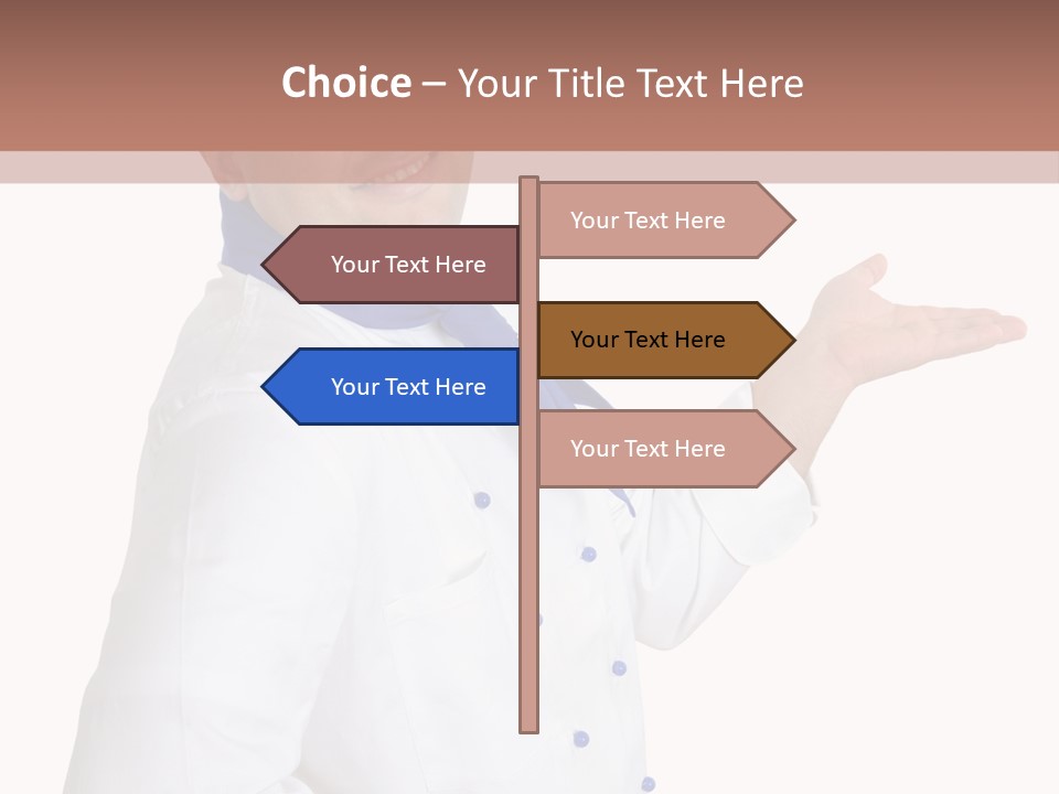 A Man In A Chef's Hat Is Pointing At Something PowerPoint Template