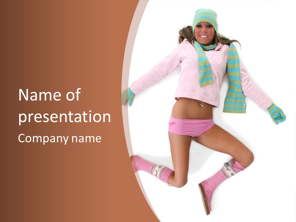 Person Stripes Young PowerPoint Template