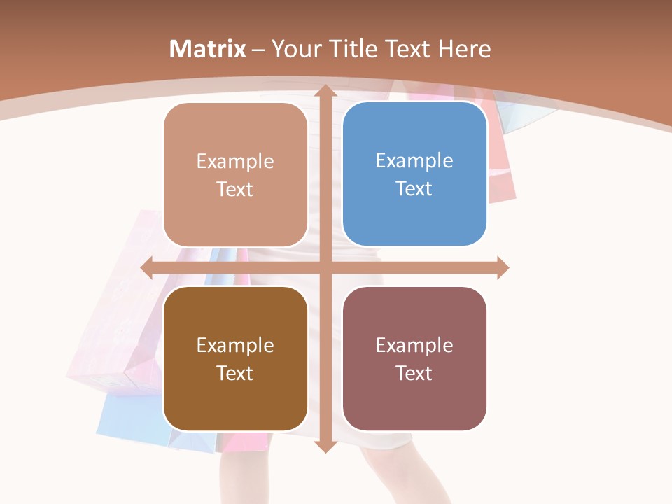 A Woman In A White Dress Holding Shopping Bags PowerPoint Template