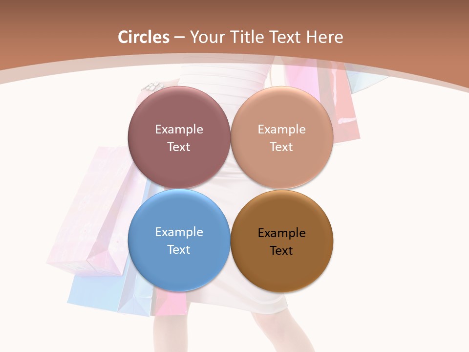 A Woman In A White Dress Holding Shopping Bags PowerPoint Template