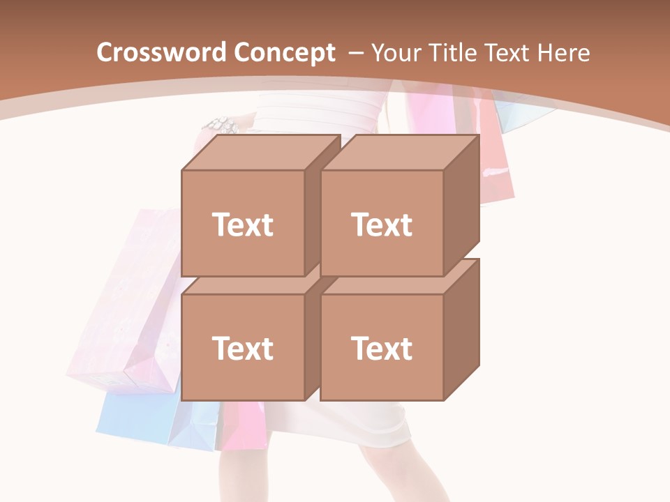 A Woman In A White Dress Holding Shopping Bags PowerPoint Template