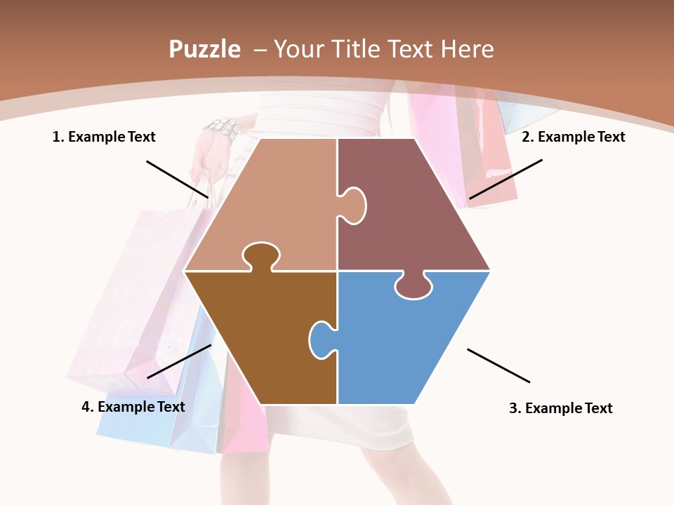 A Woman In A White Dress Holding Shopping Bags PowerPoint Template