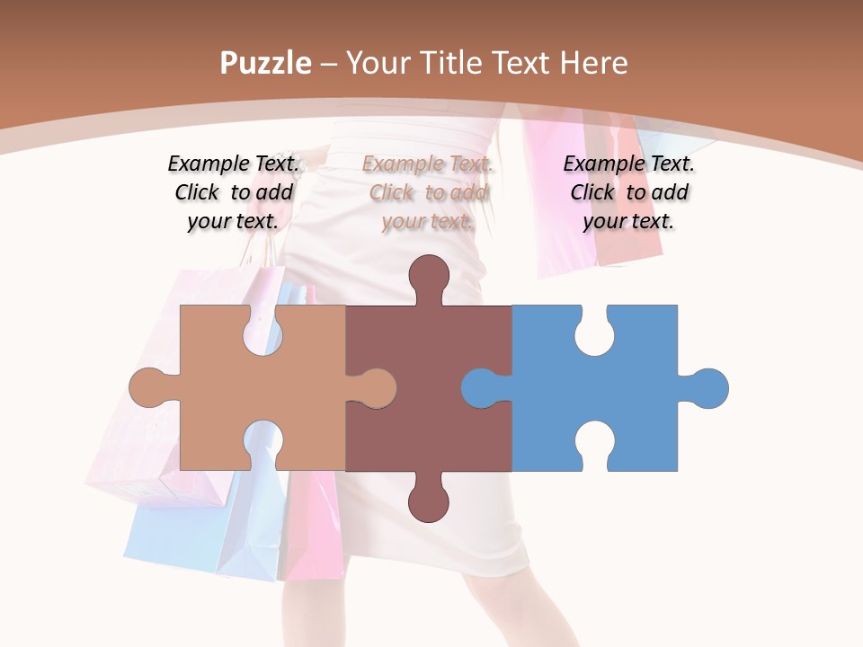 A Woman In A White Dress Holding Shopping Bags PowerPoint Template