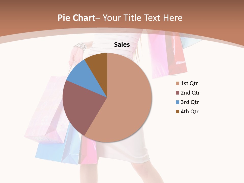 A Woman In A White Dress Holding Shopping Bags PowerPoint Template