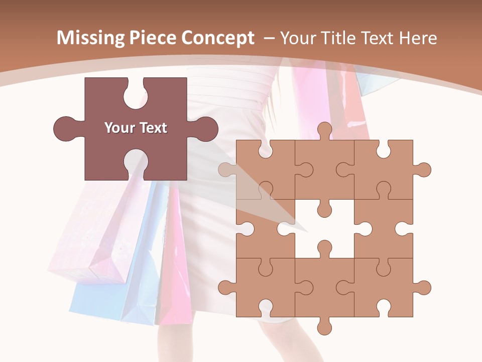 A Woman In A White Dress Holding Shopping Bags PowerPoint Template