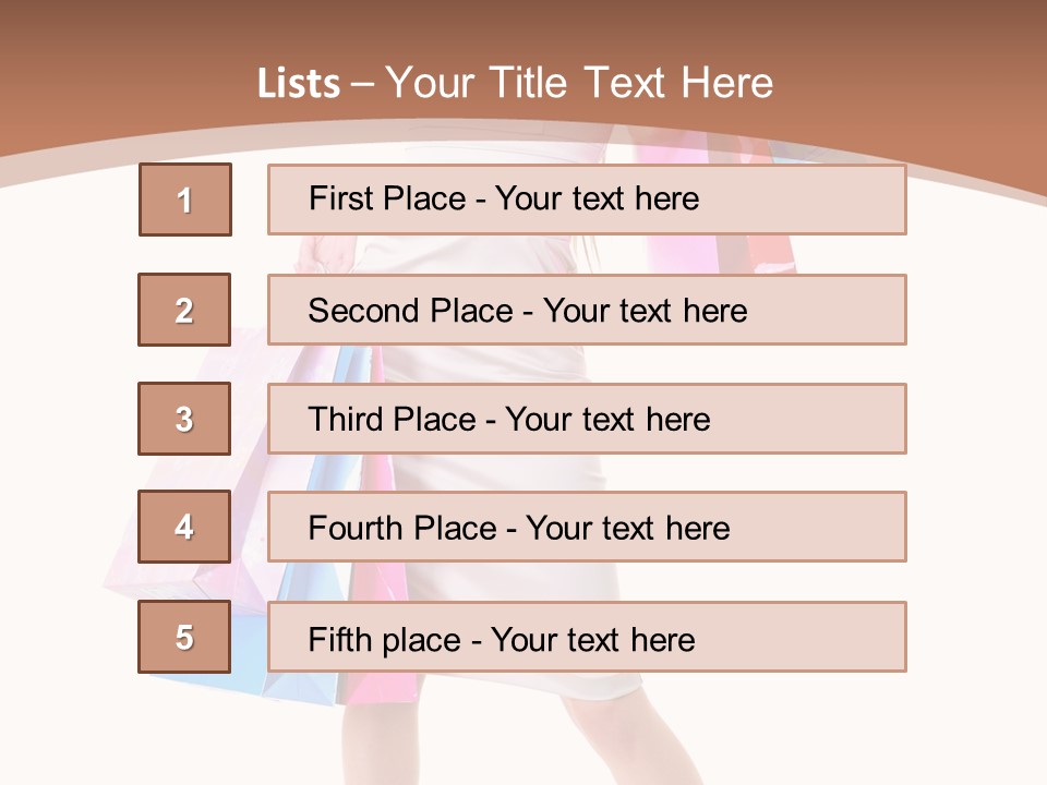 A Woman In A White Dress Holding Shopping Bags PowerPoint Template