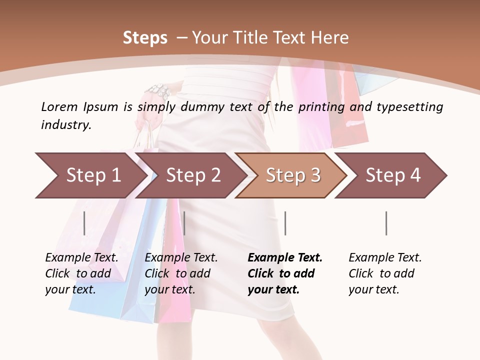 A Woman In A White Dress Holding Shopping Bags PowerPoint Template