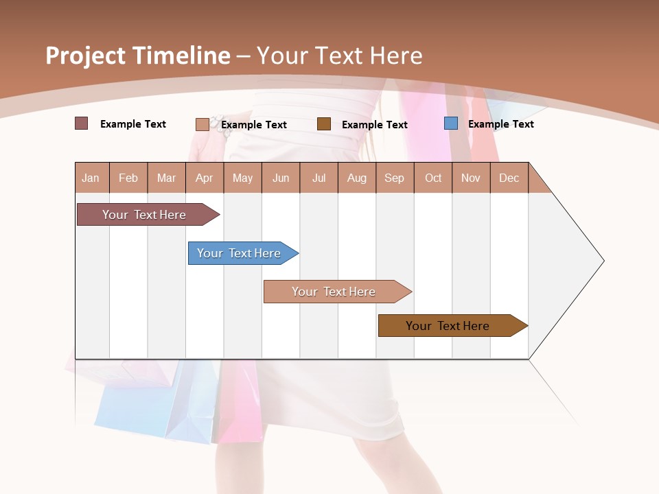 A Woman In A White Dress Holding Shopping Bags PowerPoint Template