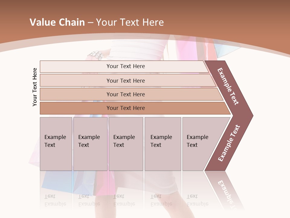 A Woman In A White Dress Holding Shopping Bags PowerPoint Template