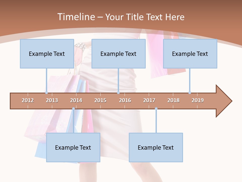 A Woman In A White Dress Holding Shopping Bags PowerPoint Template