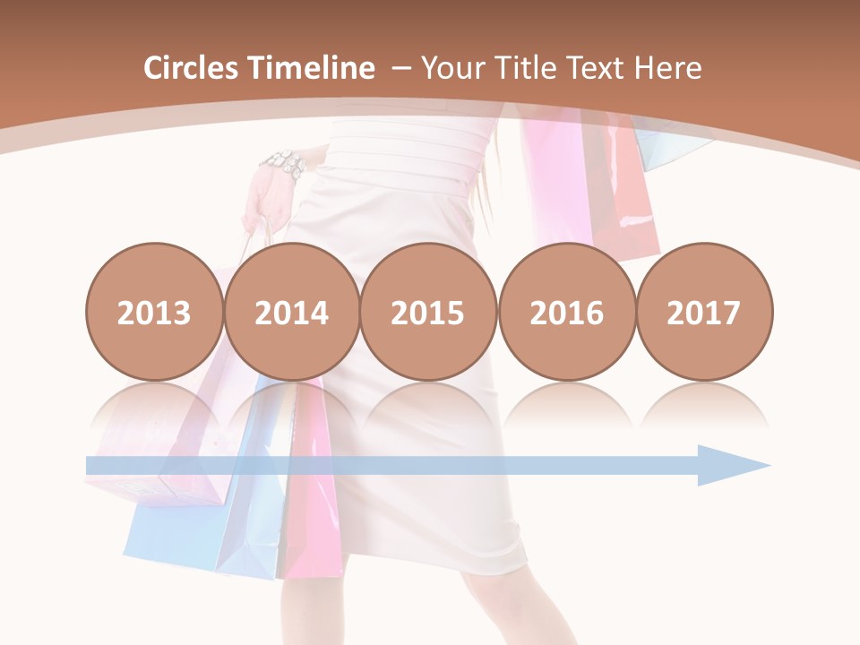 A Woman In A White Dress Holding Shopping Bags PowerPoint Template