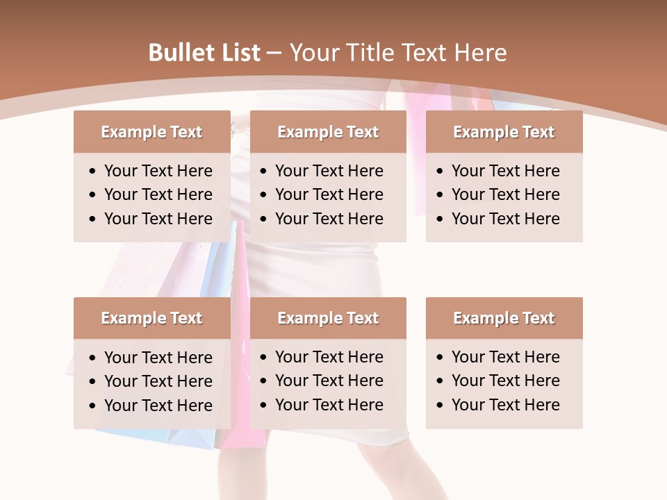 A Woman In A White Dress Holding Shopping Bags PowerPoint Template