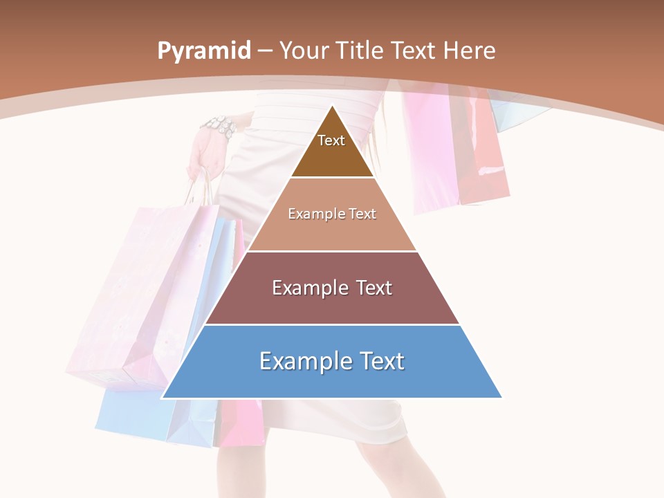 A Woman In A White Dress Holding Shopping Bags PowerPoint Template