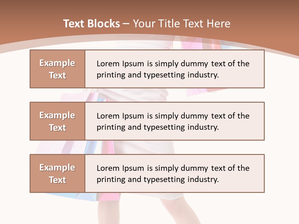 A Woman In A White Dress Holding Shopping Bags PowerPoint Template