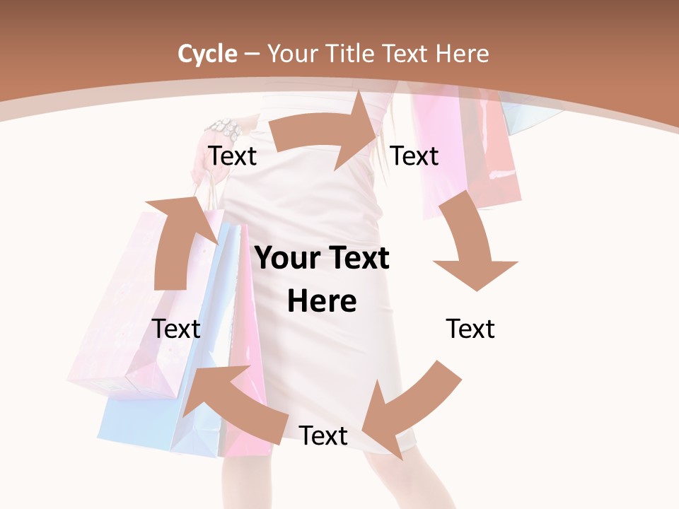 A Woman In A White Dress Holding Shopping Bags PowerPoint Template