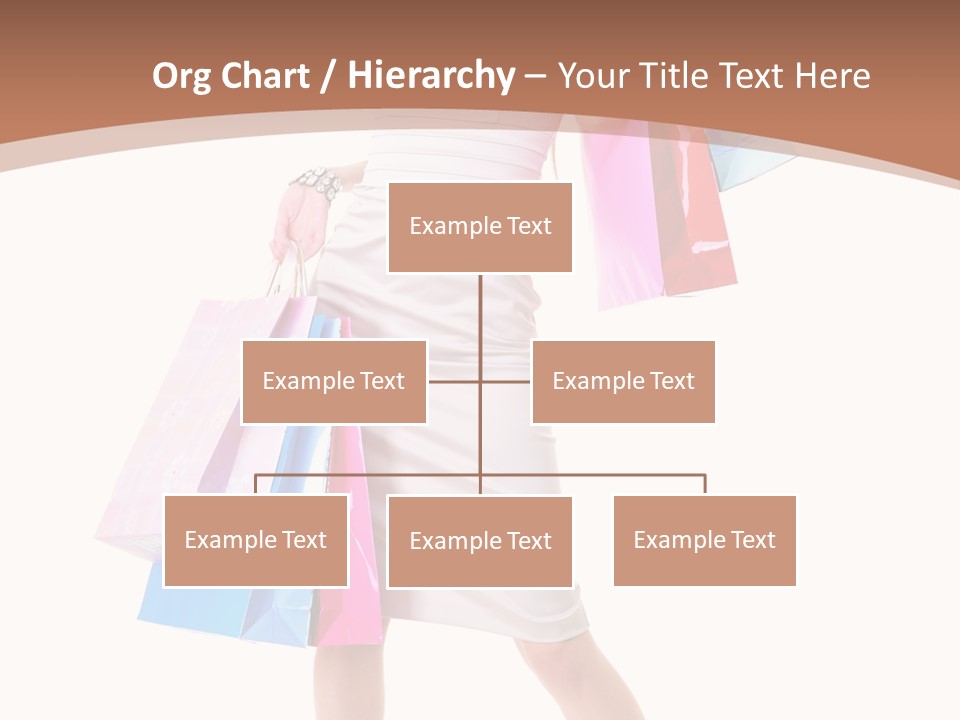 A Woman In A White Dress Holding Shopping Bags PowerPoint Template