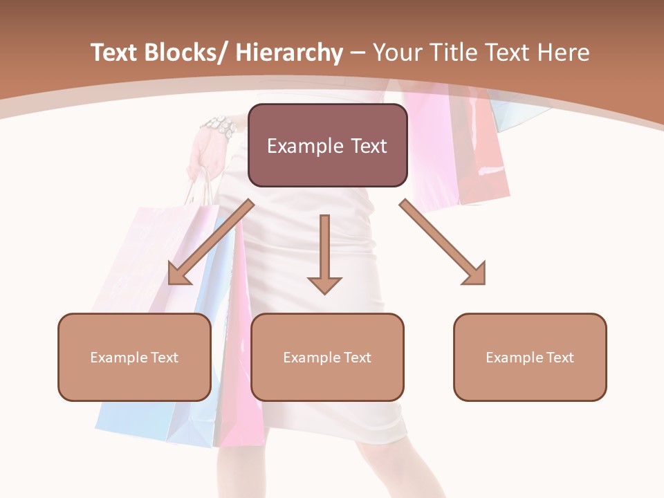 A Woman In A White Dress Holding Shopping Bags PowerPoint Template