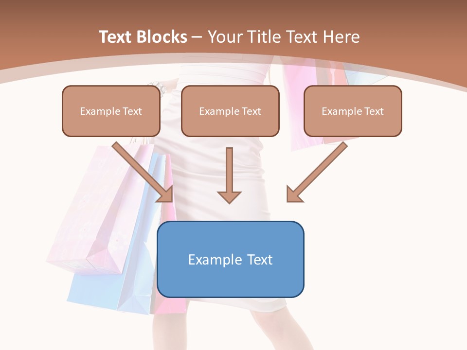 A Woman In A White Dress Holding Shopping Bags PowerPoint Template