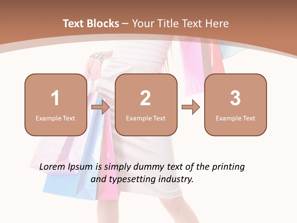 A Woman In A White Dress Holding Shopping Bags PowerPoint Template