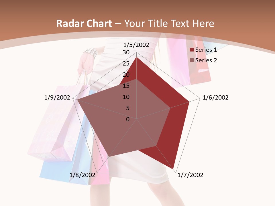 A Woman In A White Dress Holding Shopping Bags PowerPoint Template