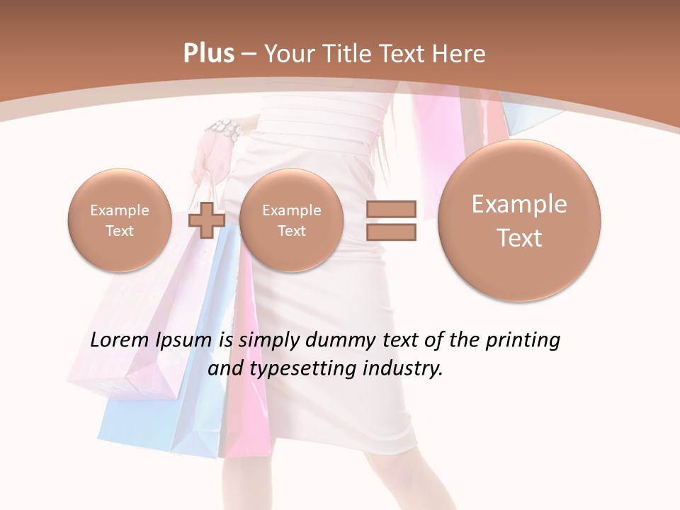 A Woman In A White Dress Holding Shopping Bags PowerPoint Template