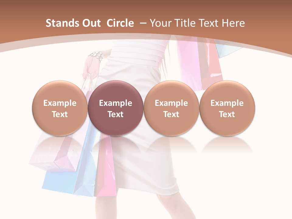 A Woman In A White Dress Holding Shopping Bags PowerPoint Template