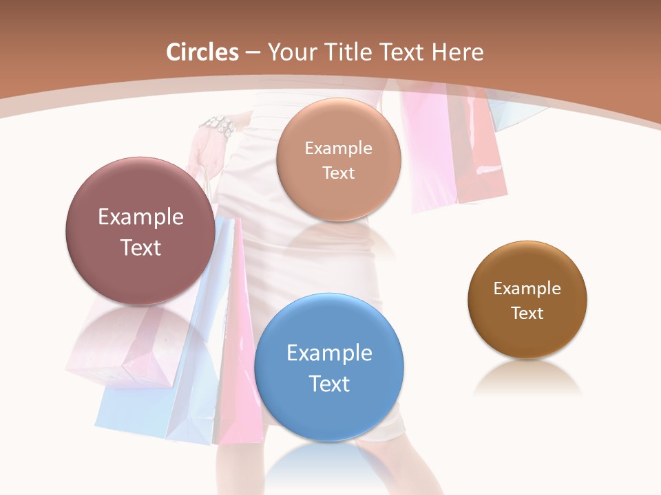 A Woman In A White Dress Holding Shopping Bags PowerPoint Template