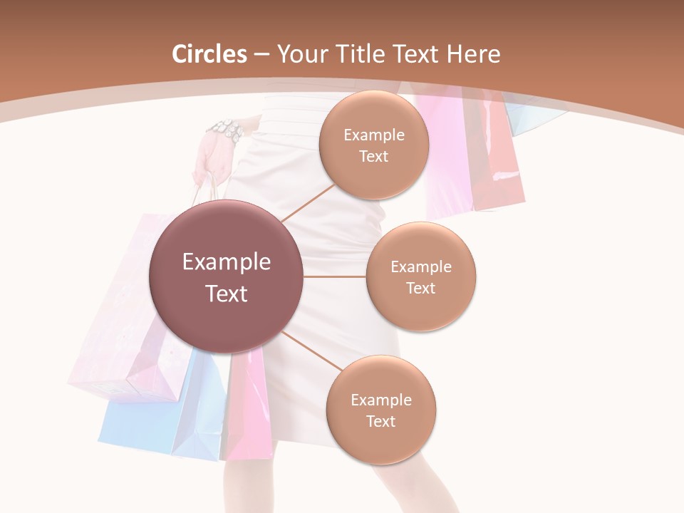 A Woman In A White Dress Holding Shopping Bags PowerPoint Template