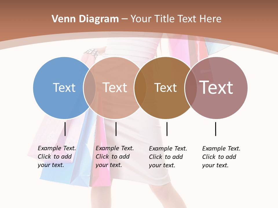 A Woman In A White Dress Holding Shopping Bags PowerPoint Template